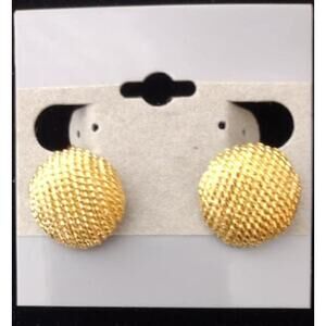 Napier Vintage‎ Screwback/Clip-On Gold Tone Textured Earrings